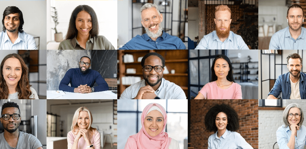 People talking on a web conference software