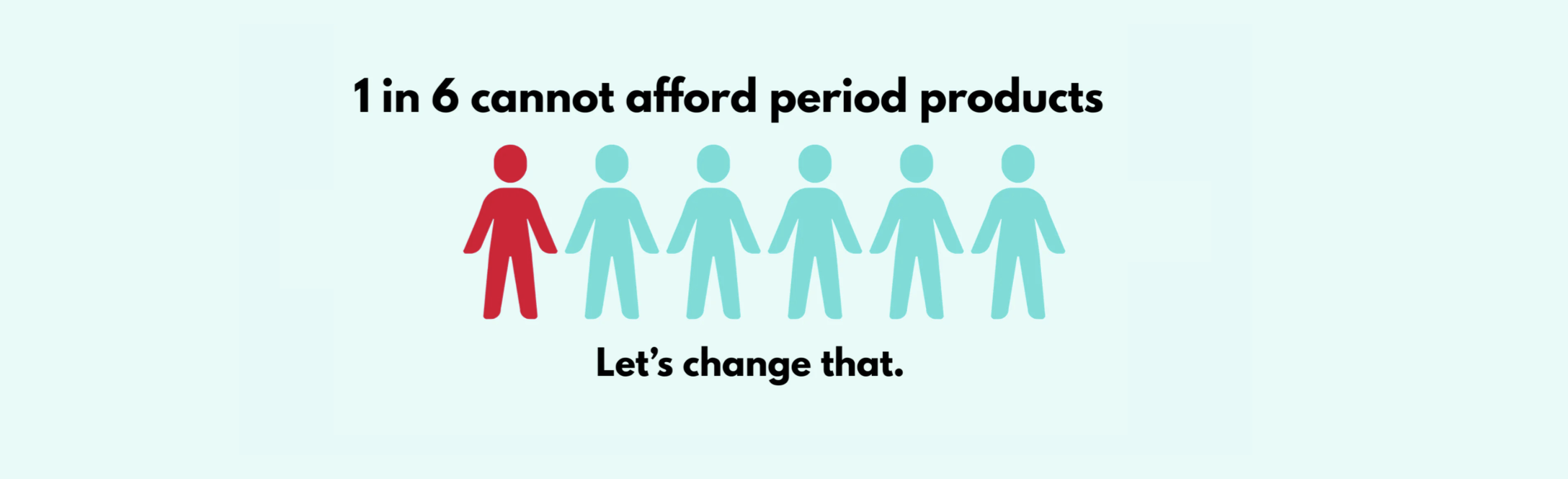 Picture showing one out of six people cannot afford period products