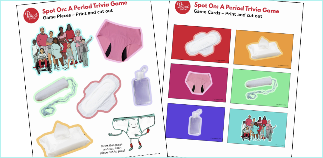 Game pieces showing various period products